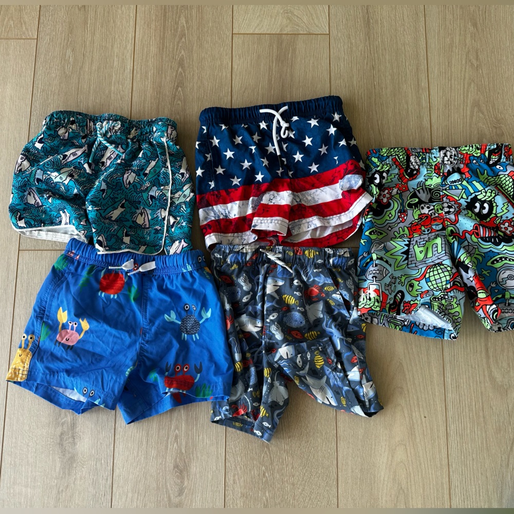 Boys Mixed Pattern Swim Shorts Set  4t